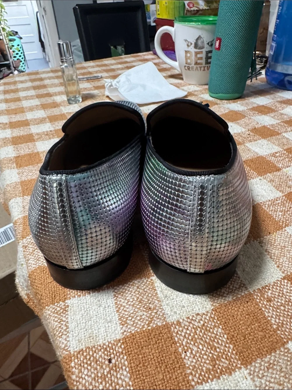 Christian Louboutin Iridescent Tassel Loafers in Multi-Color